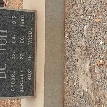 TOIT Gert, du 1915-1980