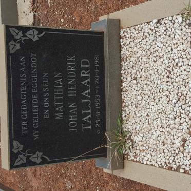 TALJAARD Matthian Johan Hendrik 1953-1981