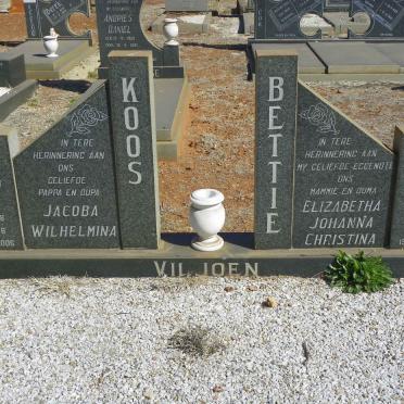 VILJOEN Jacoba Wilhelmina 1917-2006 &amp; Elizabetha Johanna Christina 1916-1983