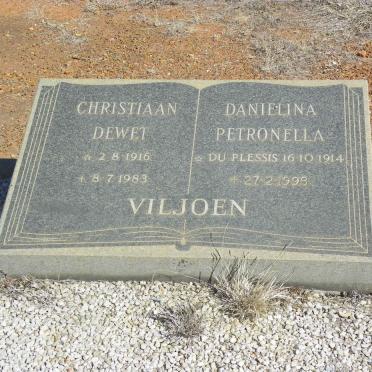 VILJOEN Christiaan Dewet 1916-1983 &amp; Daniela Petronella DU PLESSIS 1914-1998