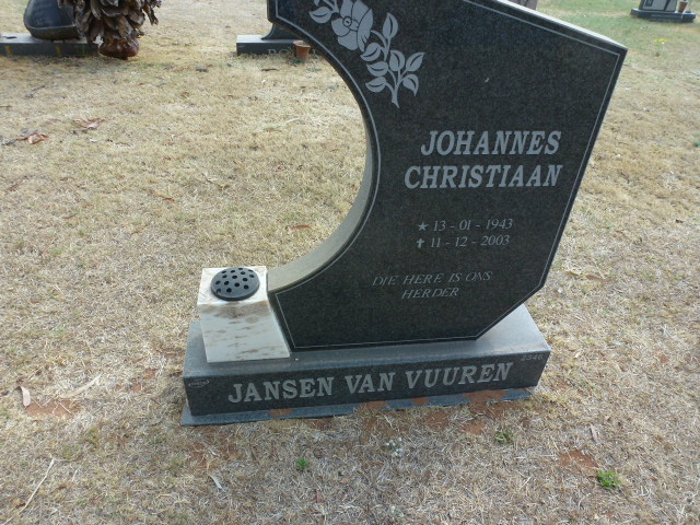 VUUREN Johannes Christiaan, Jansen van 1943-2003