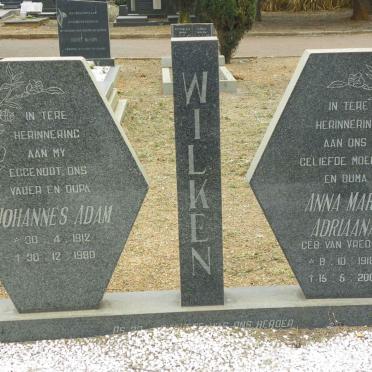 WILKEN Johannes Adam 1912-1980 &amp; Anna Maria Adriaana VAN VREDEN 1918-2002