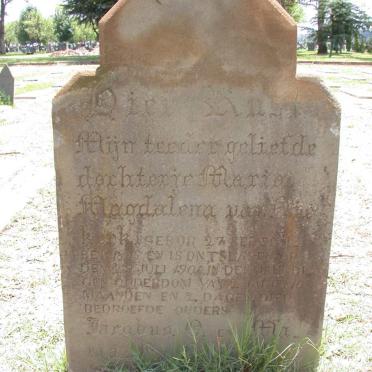 NIEKERK Maria Magdalena, van 1898-1901