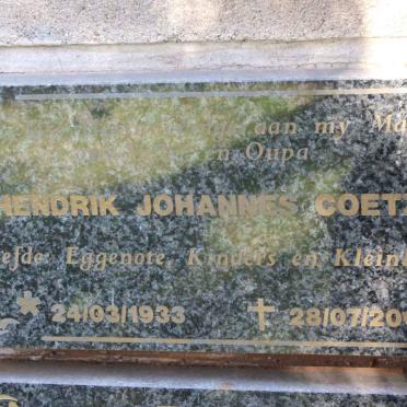 COETZEE Hendrik Johannes 1933-2003