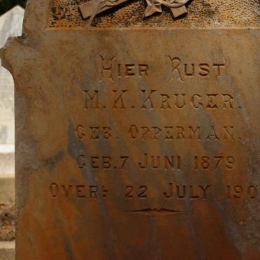 KRUGER M.K. nee OPPERMAN 1879-1901 #2