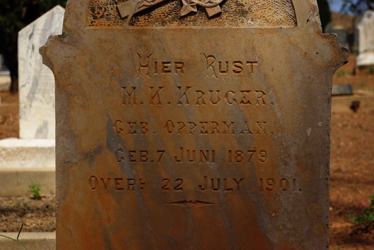 KRUGER M.K. nee OPPERMAN 1879-1901 #2