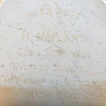 HOFLAND H. 1898-1901 #1