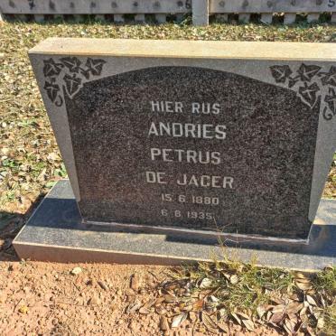 JAGER Andries Petrus, de 1880-1935