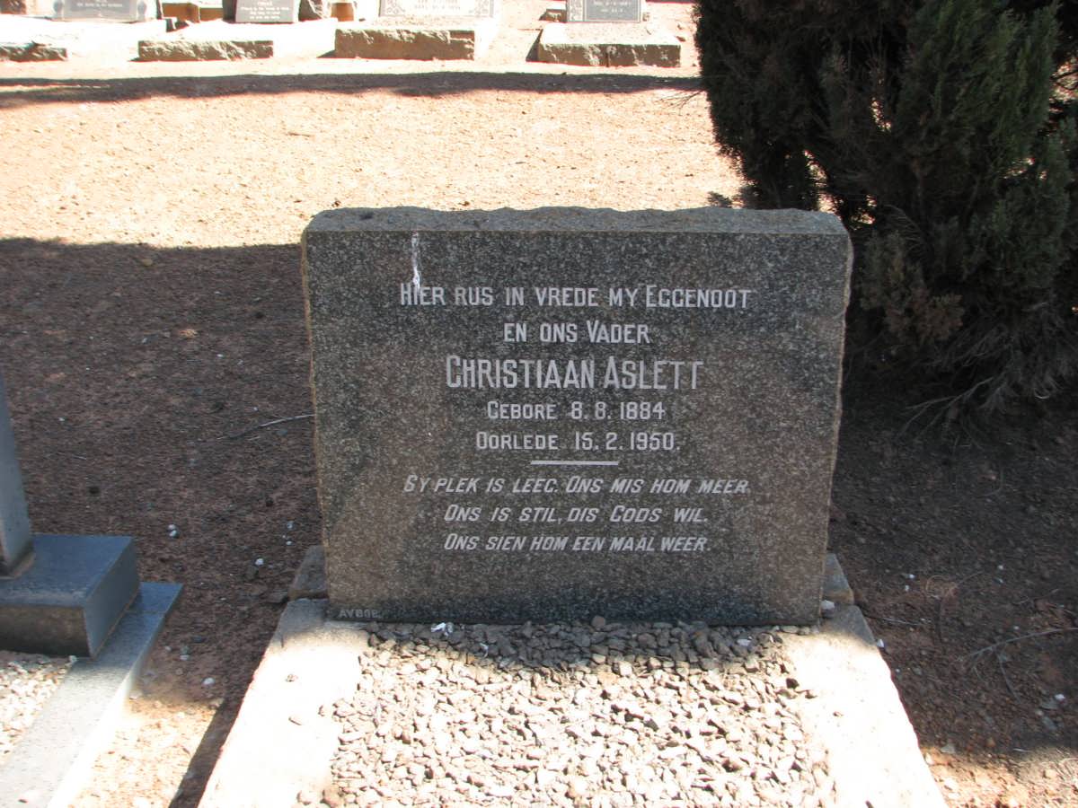 ASLETT Christiaan 1884-1950