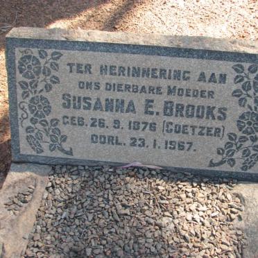 BROOKS Susanna E. nee COETZER 1876-1967