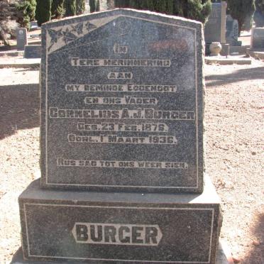 BURGER Cornelius A.J. 187?-1936