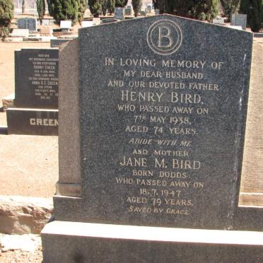 BIRD Henry -1938 &amp; Jane M. DODDS -1947