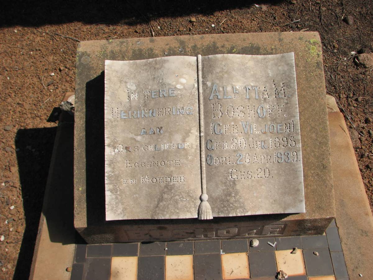 BOSHOFF Aletta M. nee VILJOEN 1895-1939