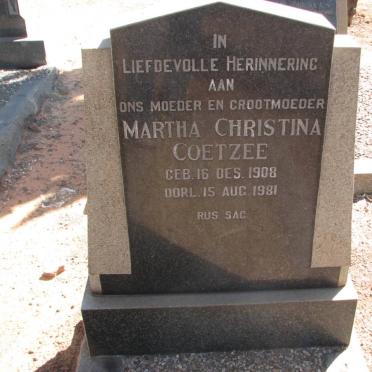 COETZEE Martha Christina 1908-1981