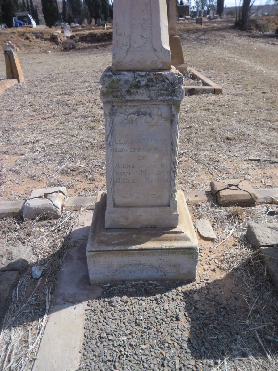 CHOMSE Alfred 1855-1949 & Sarah Lucy nee WHEELER 1859-1939 :: CHOMSE Lilian Valerian 1894-1896 #3