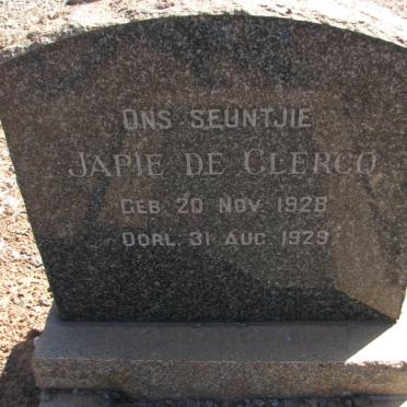 CLERCQ Japie, de 1928-1929