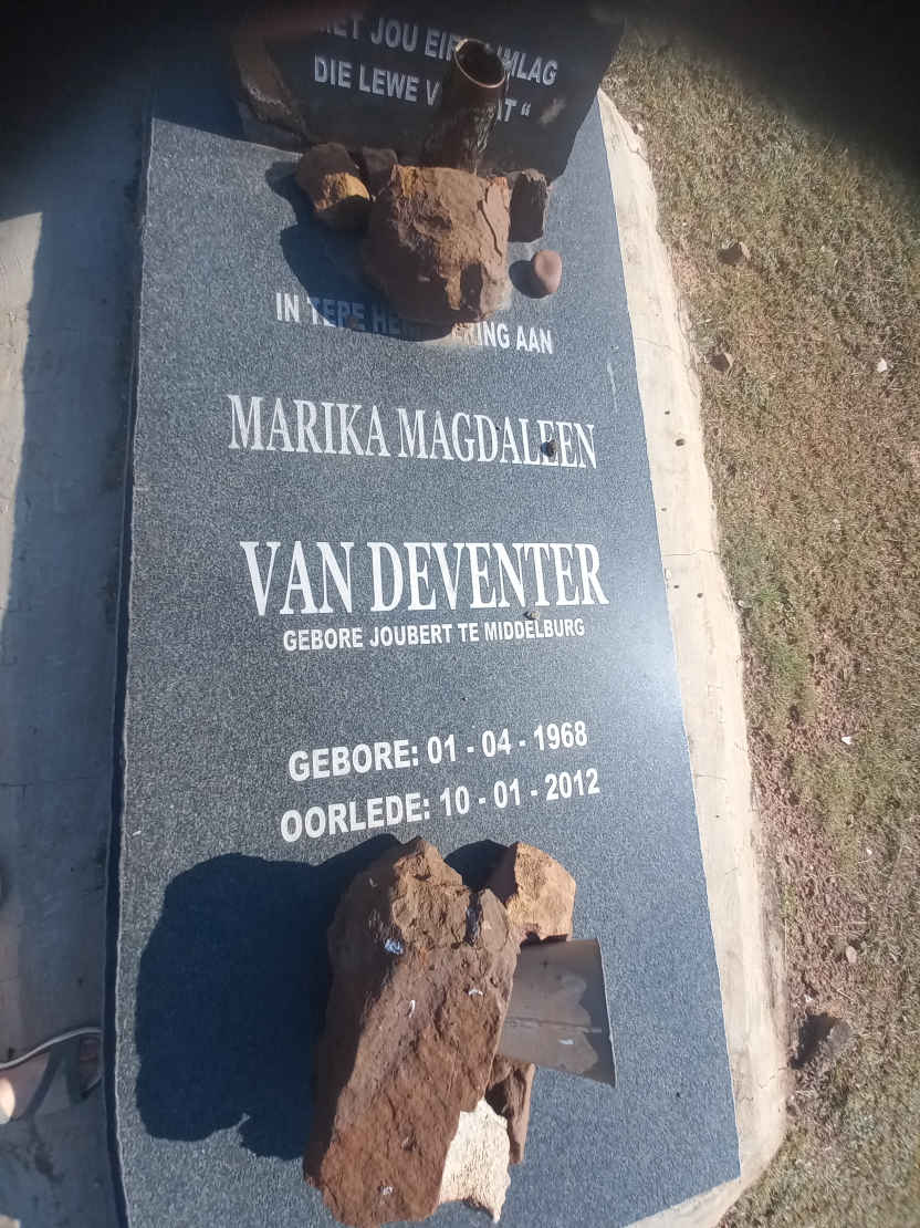 DEVENTER Marika Magdaleen, van nee JOUBERT 1968-2012