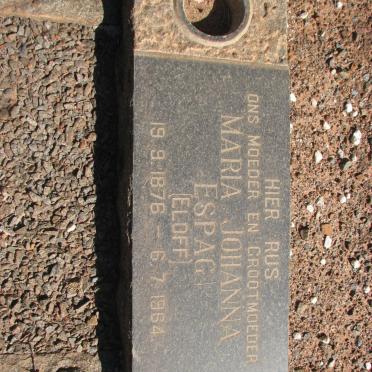 ESPAGH Maria Johanna nee ELOFF 1876-1964