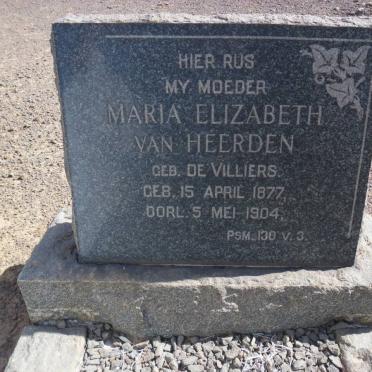 HEERDEN Maria Elizabeth, van nee DE VILLIERS 1877-1904