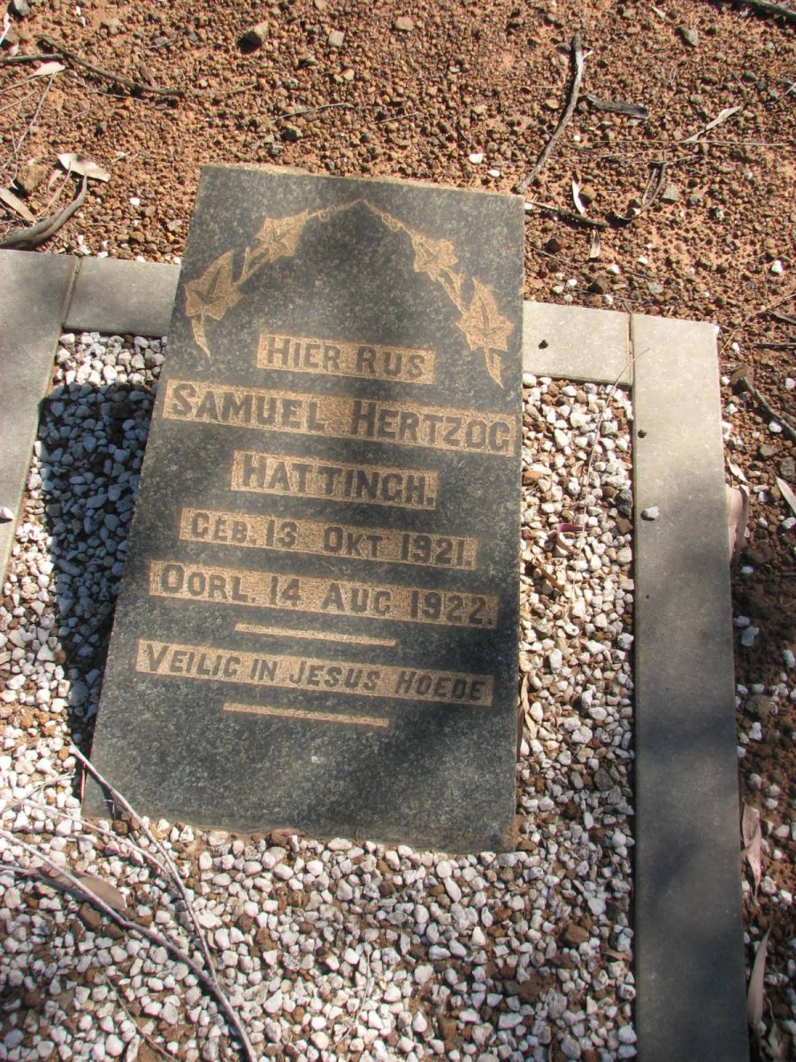 HATTINGH Samuel Hertzog 1921-1922