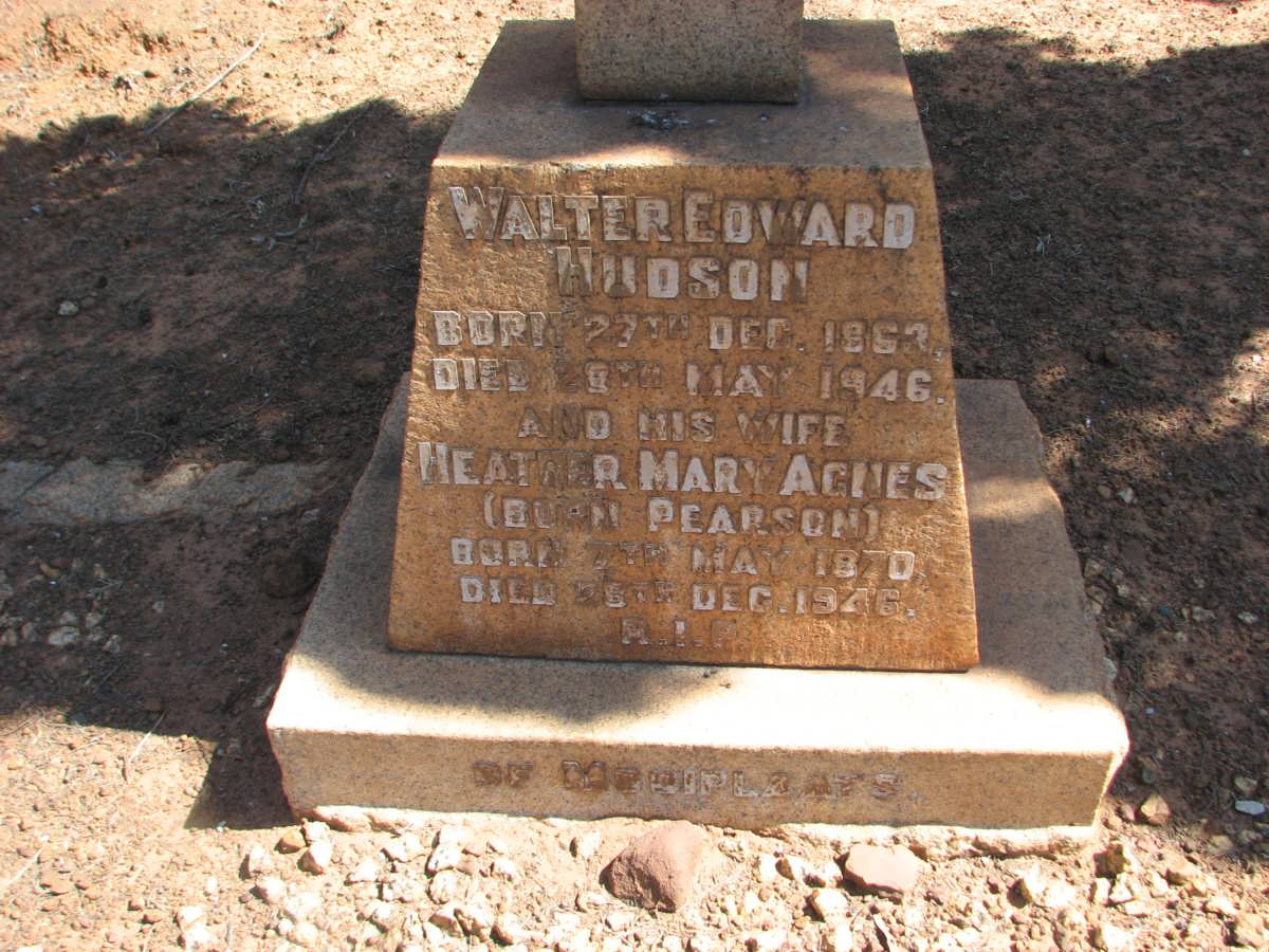 HUDSON Walter Edward 1863-1946 &amp; Heather Mary Agnes PEARSON 1870-1946