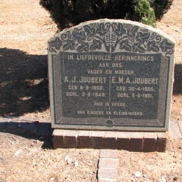 JOUBERT A.J. 1858-1949 &amp; E.M.A. 1865-1951
