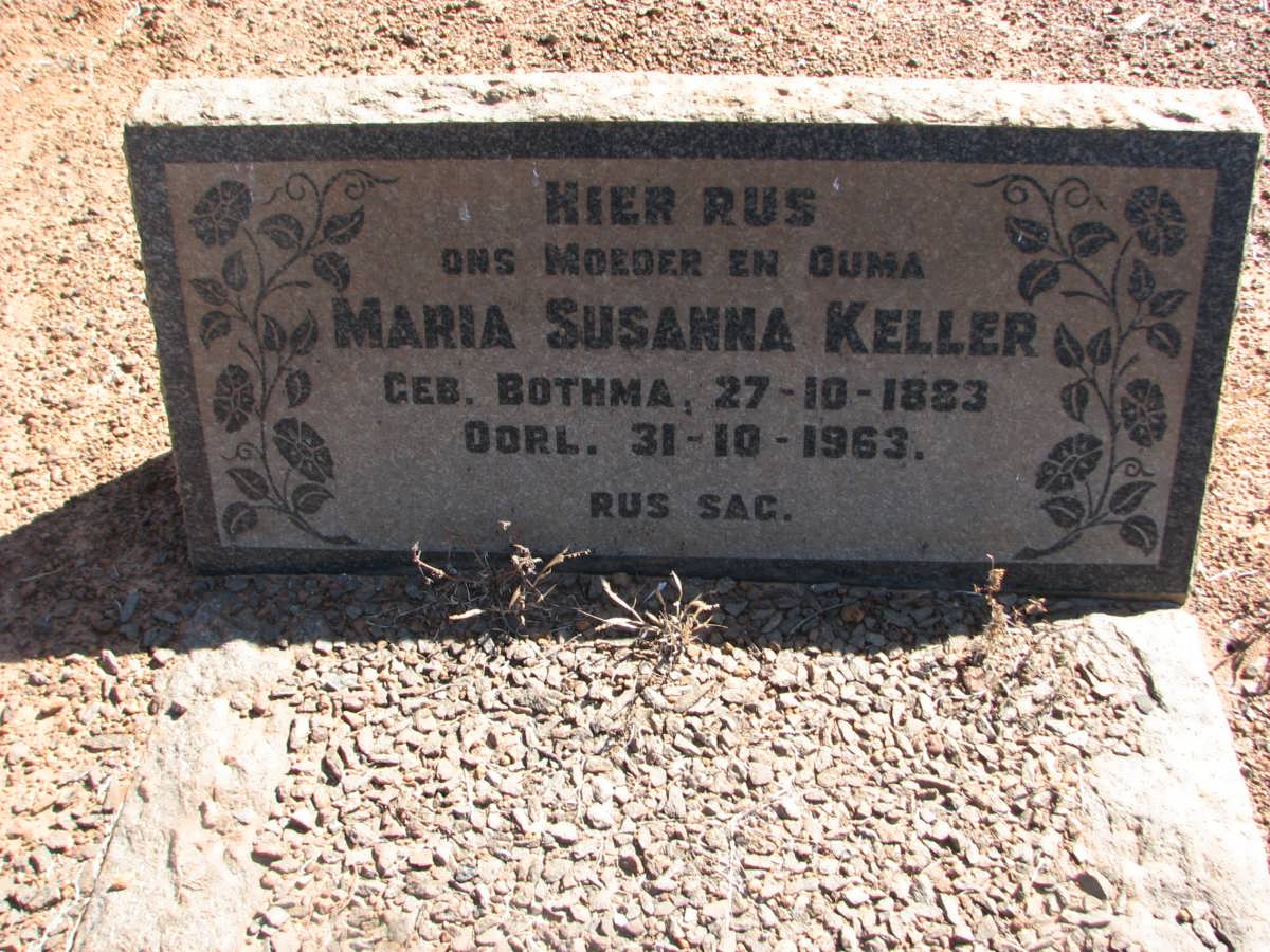 KELLER Maria Susanna nee BOTHMA 1883-1963