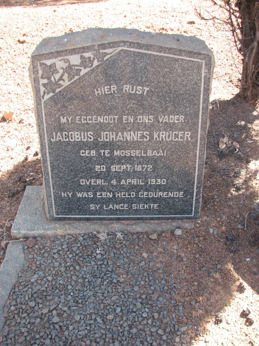 KRUGER Jacobus Johannes 1872-1930