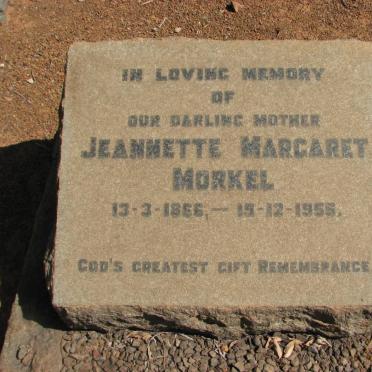 MORKEL Jeannette Margaret 1866-1955