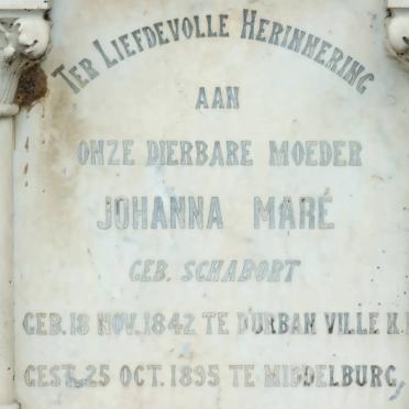 MARÉ Jacob Phillipus 1823-1900 & Johanna nee SCHABORT 1842-1895 #3
