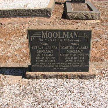 MOOLMAN Petrus Lafras 1875-1954 &amp; Martha Susara STEYN 1873-1952