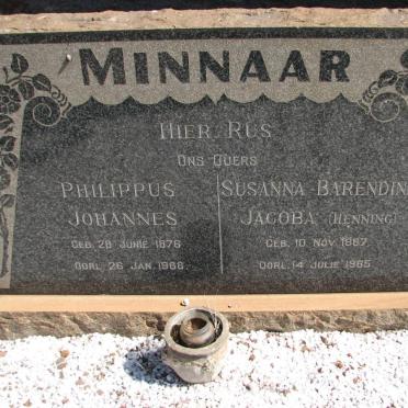MINNAAR Philippus Johannes 1876-1966 &amp; Susanna Barendina Jacoba HENNING 1887-1965