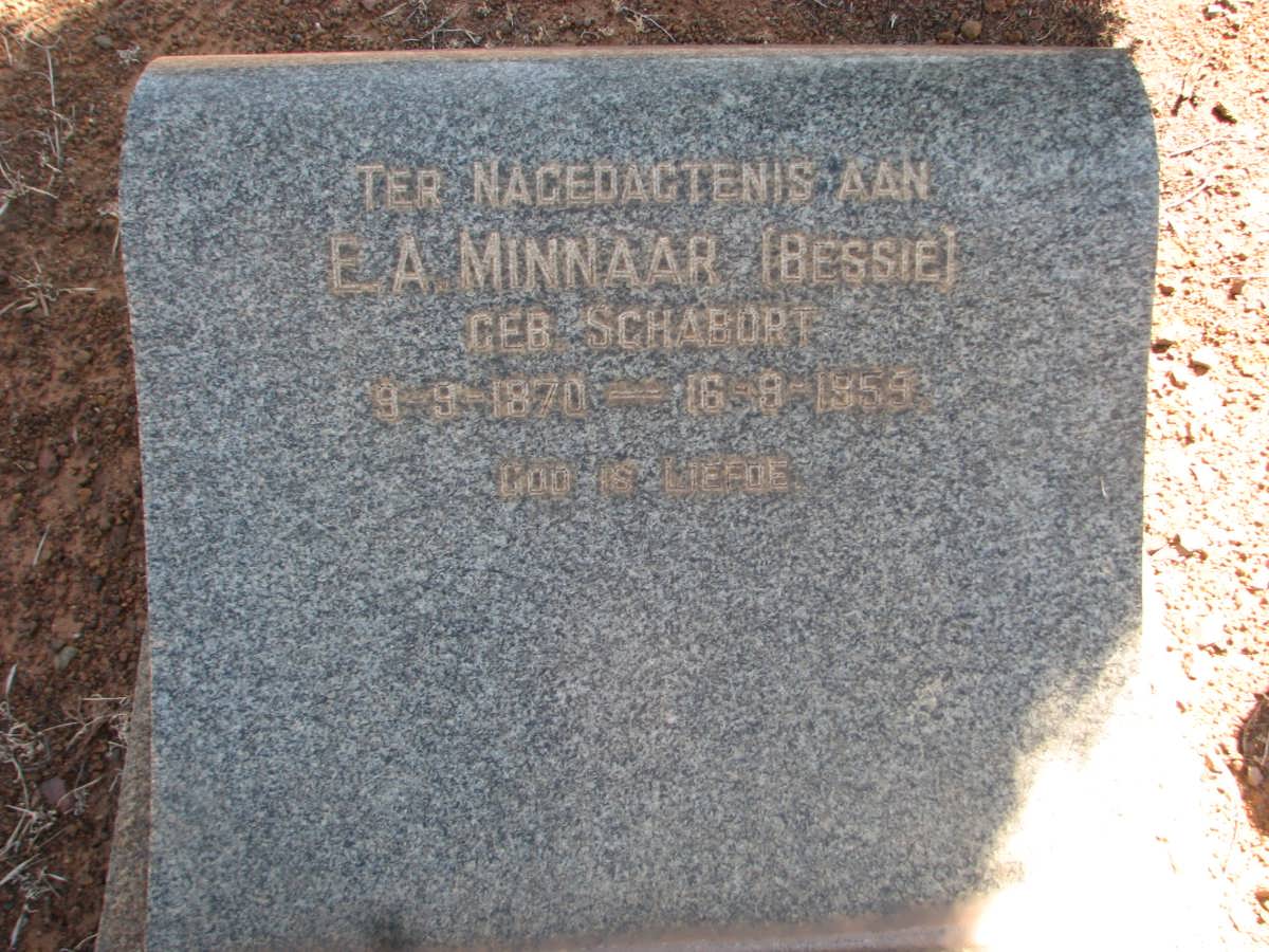 MINNAAR E.A. nee SCHABORT 1870-1959