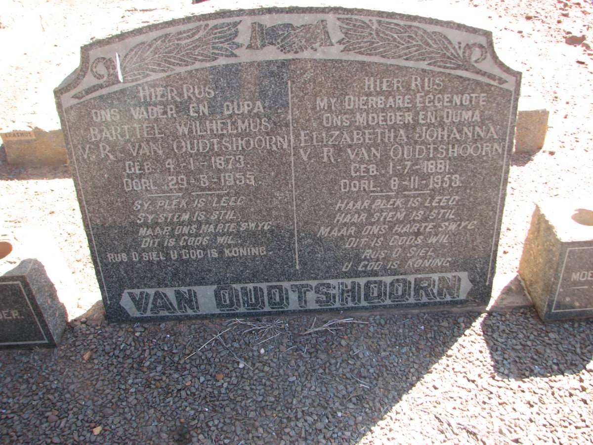 OUDTSHOORN Barttel Wilhelmus, V.R. van 1873-1955 &amp; Elizabeth Johanna 1881-1953