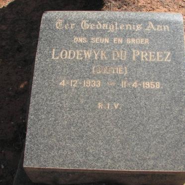 PREEZ Lodewyk, du 1933-1958