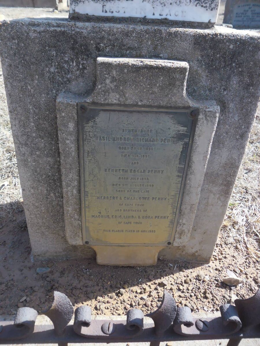 PENNY Basil Andrew Richard 1896-1897 :: PENNY Kenneth Edgar 1898-1899