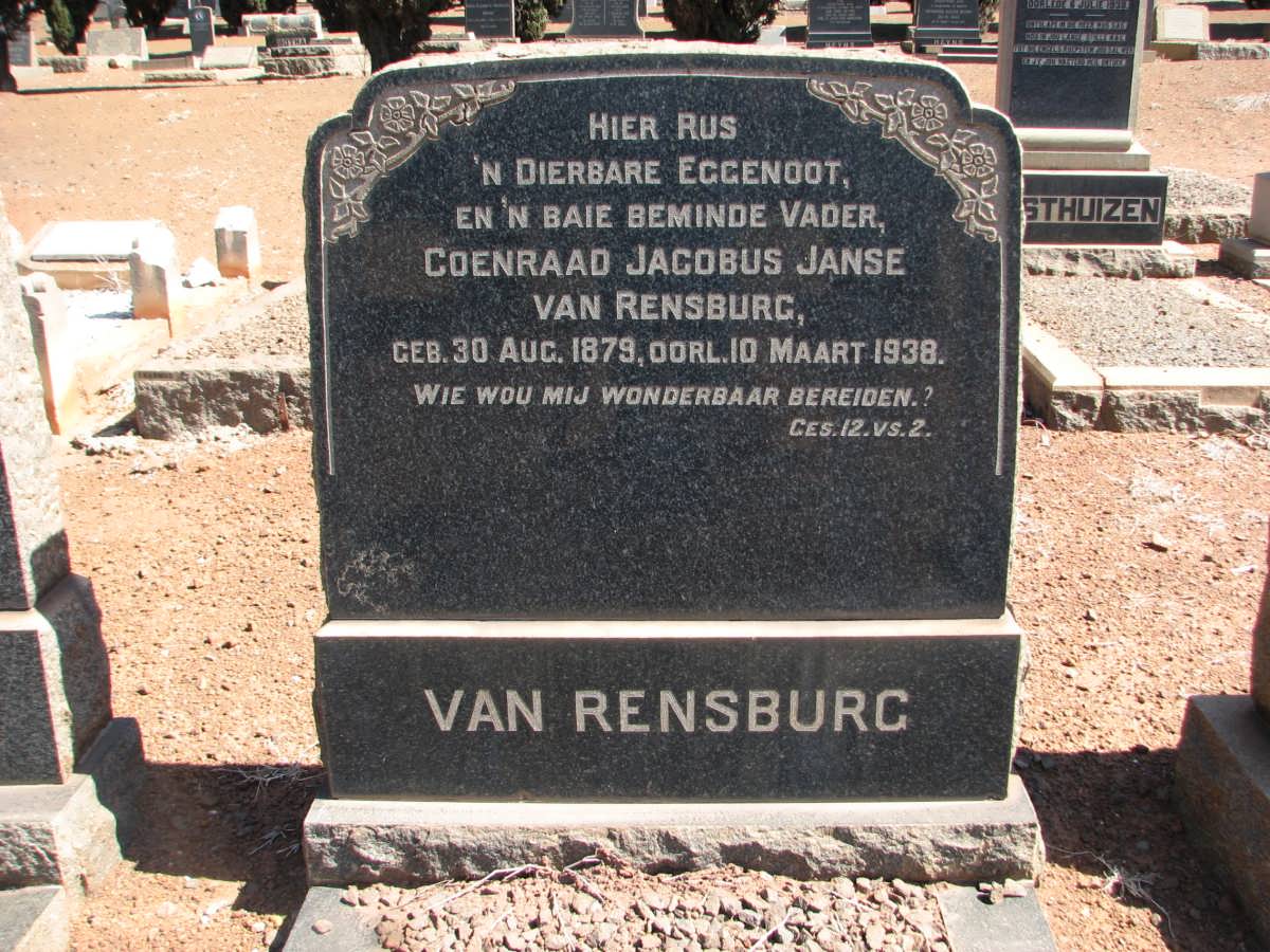RENSBURG Coenraad Jacobus, Janse van 1879-1938