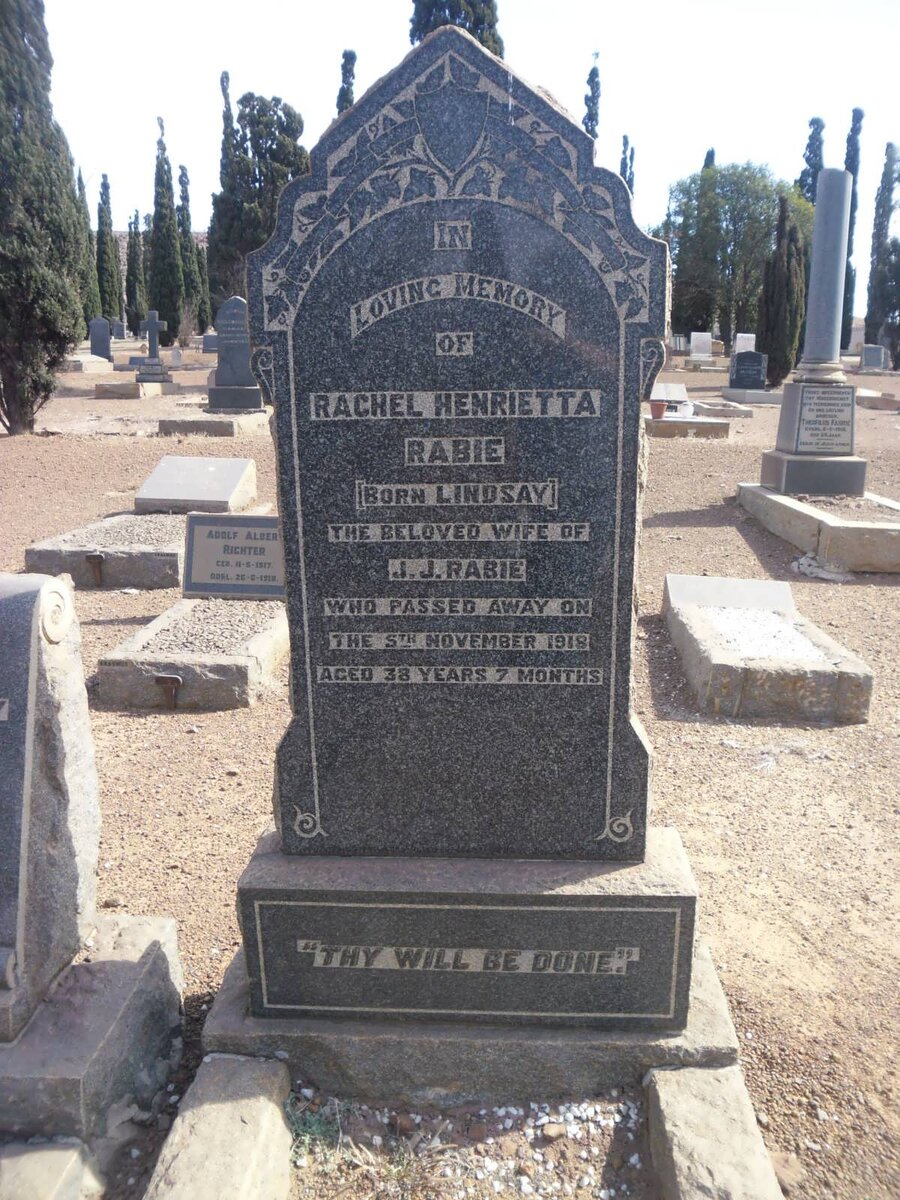 RABIE Rachel Henrietta nee LINDSAY -1918