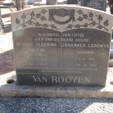 ROOYEN Johannes Lodewyk Diedrik, van 1880-1953 &amp; Hester Hendrina Aletta STROOH 1888-1943