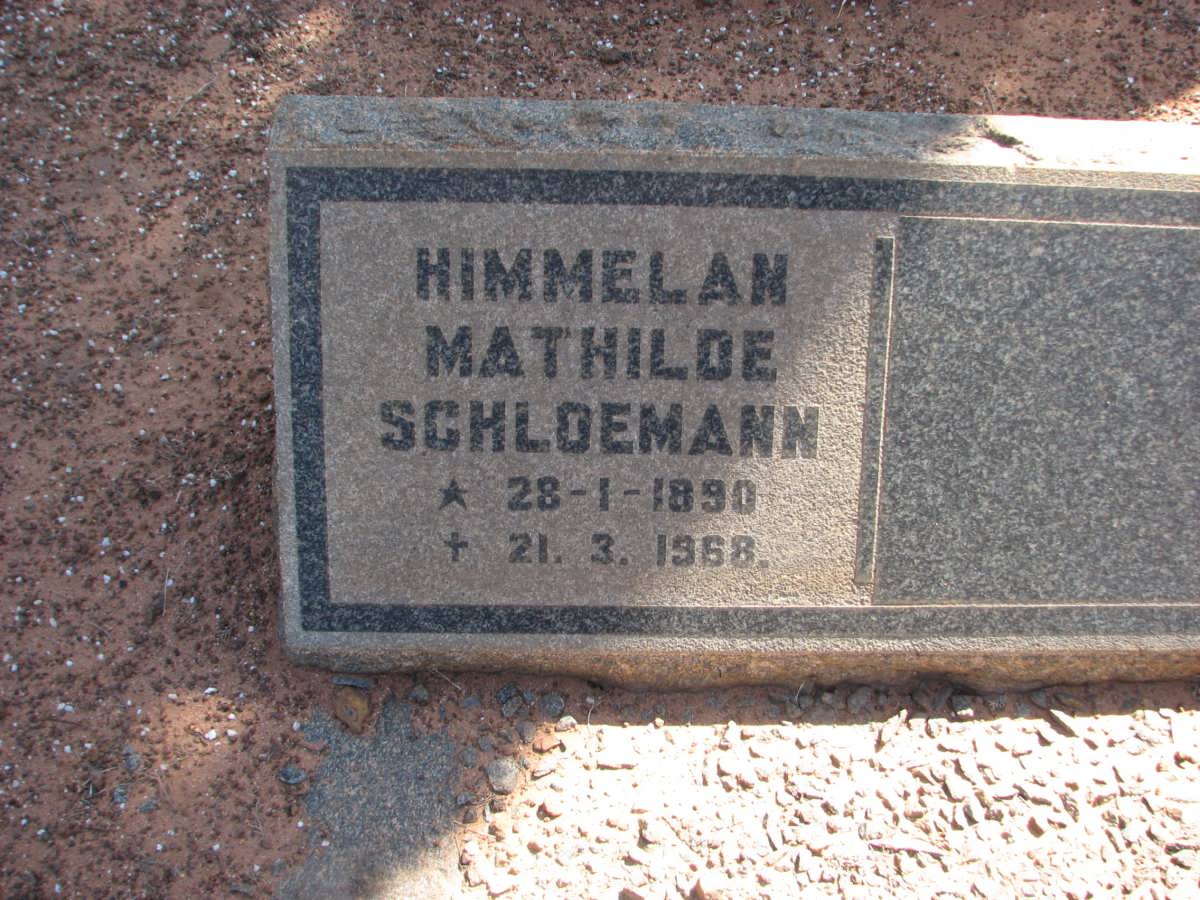 SCHLOEMANN Himmelan Mathilde 1890-1968