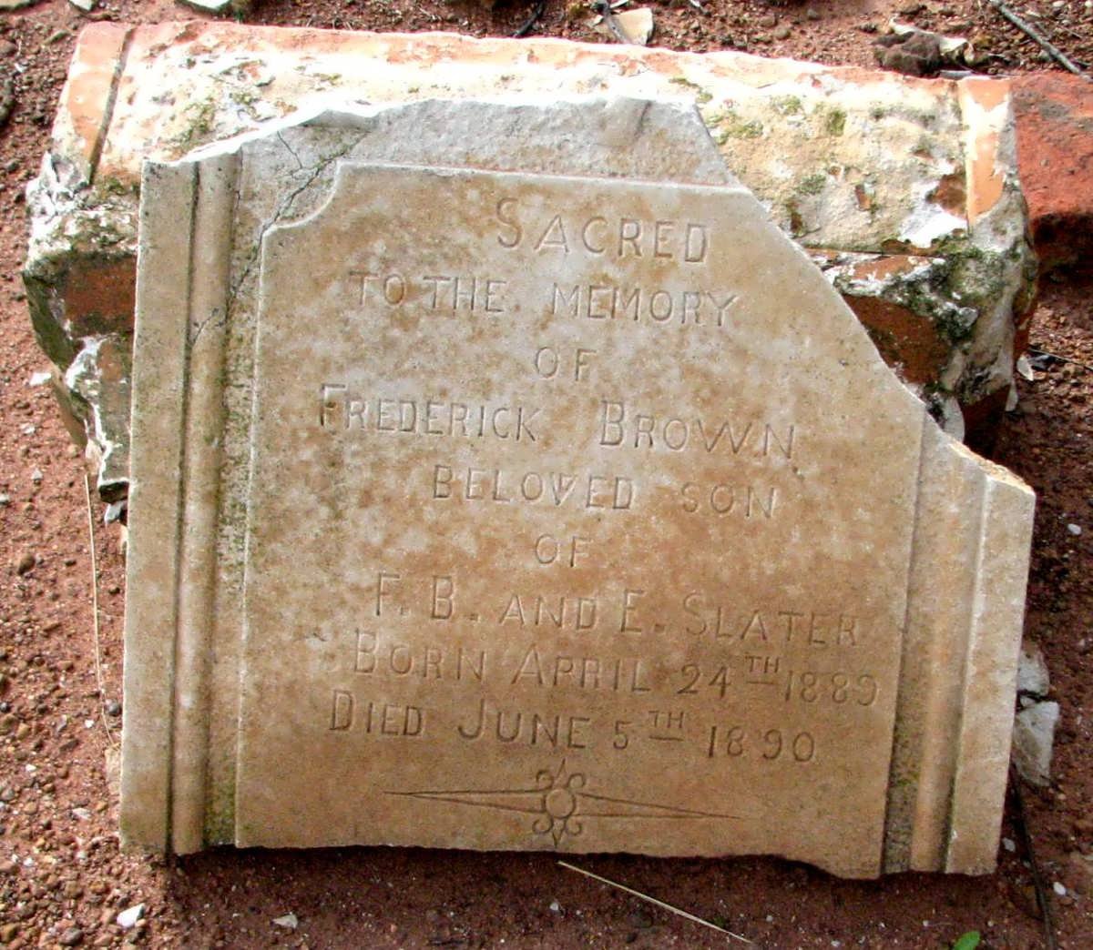 SLATER Frederick Brown 1889-1890