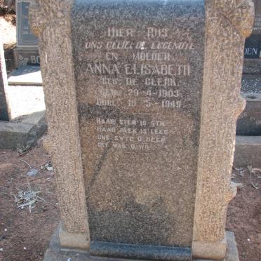 SCHOEMAN Anna Elizabeth nee DE CLERK 1903-1949