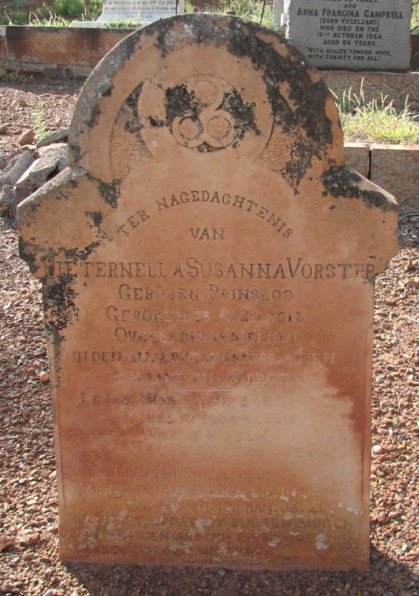 VORSTER Pieternella Susanna nee PRINSLOO 1815-1901