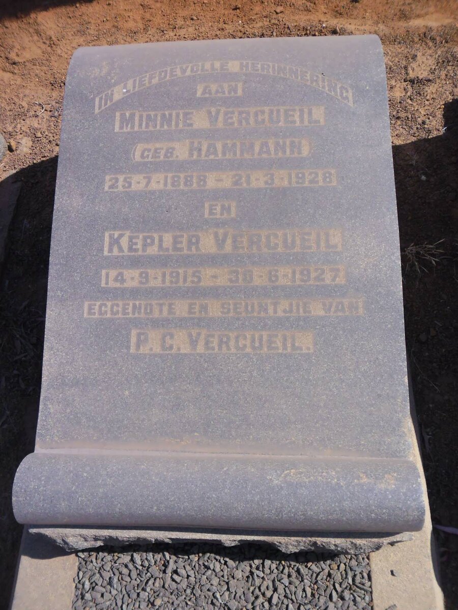 VERCUEIL Minnie nee HAMMANN 1888-1928 :: VERCUEIL Kepler 1915-1927