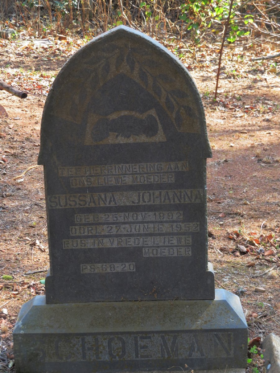 SCHOEMAN Sussana Johanna 1892-1952