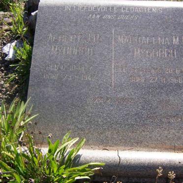 MYBURGH Albert J.R. -1942 &amp; Magdalena M.M. DE CLERCQ 1881-1968