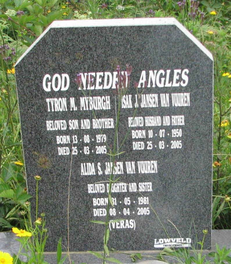 VUUREN Isak J., Jansen van 1950-2005 :: MYBURGH Tyron M. 1979-2005 :: JANSEN VAN VUUREN Alida S. 1981-2005