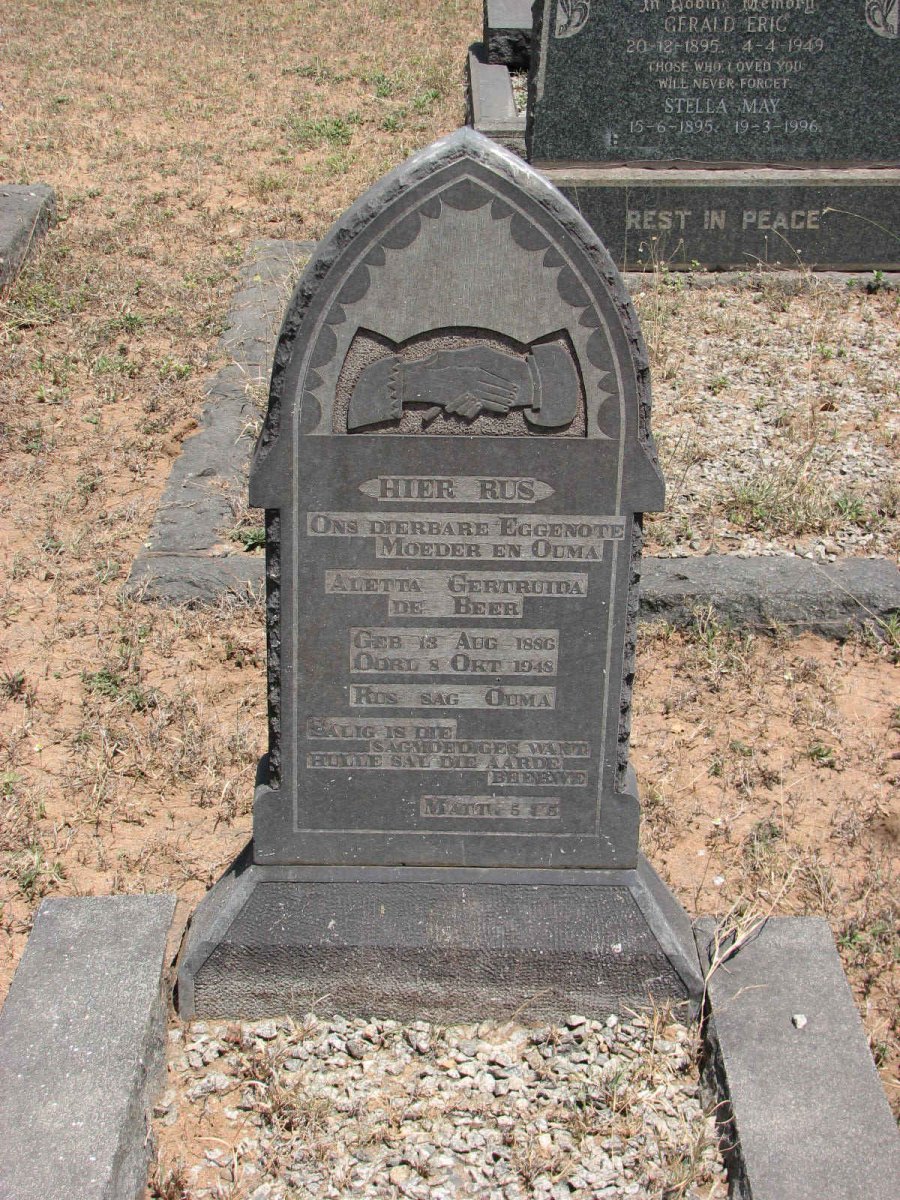 BEER Aletta Getruida, de 1886-1948