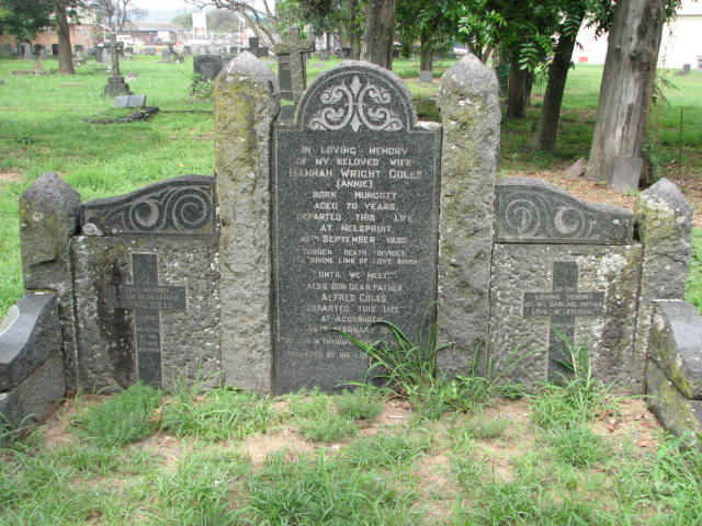 COLES Alfred ? &amp; Hannah Wright MURGOTT -1930