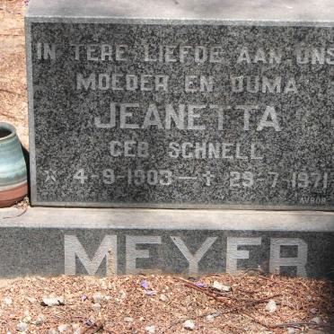 MEYER Jeanetta nee SCHNELL 1903-1971